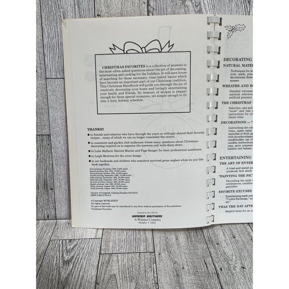 Christmas Favorites The Holiday Handbook Decorating Entertaining Recipes - Picture 5 of 9